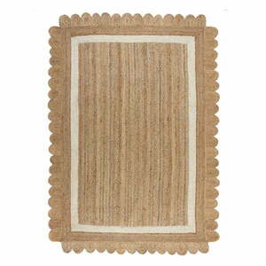 Dywan z juty tkany ręcznie w naturalnym kolorze/w kolorze kości słoniowej 120x170 cm Grace White – Flair Rugs obraz