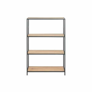 Czarno-naturalny regał w dekorze dębu 77x114 cm Seaford – Actona obraz