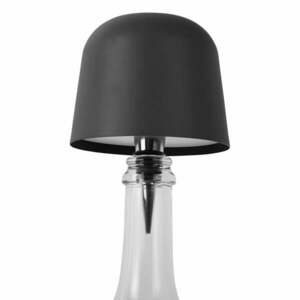 Czarna lampa stołowa LED na butelkę z metalowym kloszem (wysokość 13 cm) Cone Hat LED – Leitmotiv obraz