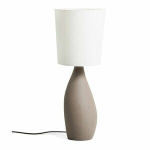 Biało-jasnoszara lampa stołowa z tekstylnym kloszem (wysokość 77 cm) Viona – Kave Home obraz