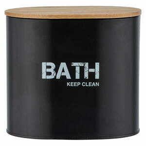 Czarny pojemnik łazienkowy z wieczkiem Wenko Gara obraz