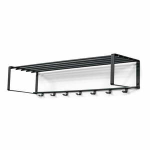Czarny metalowy wieszak ścienny z półką 100 cm Rex – Spinder Design obraz