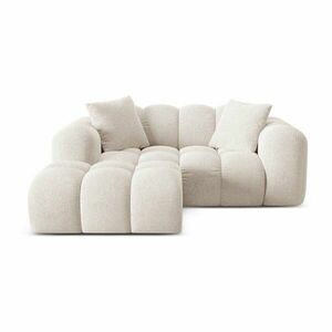 Kremowy narożnik z tkaniny szenilowej (lewostronny/z szezlongiem) Treno – Cosmopolitan Design obraz