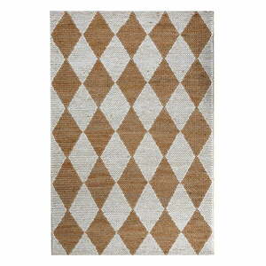 Biało-naturalny dywan z mieszanki juty tkany ręcznie 160x230 cm Effie Diamond – Flair Rugs obraz