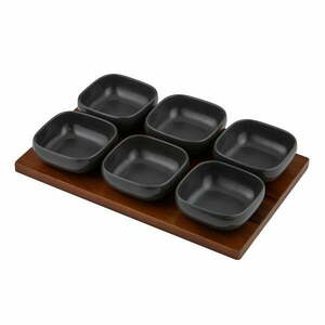 Antracytowy porcelanowy zestaw misek do serwowania 6 szt. Essentials – Ladelle obraz