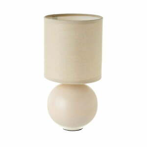 Beżowa ceramiczna lampa stołowa z tekstylnym kloszem (wys. 24, 5 cm) – Casa Selección obraz