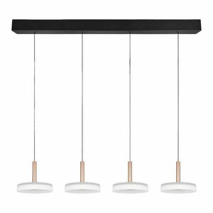 Lampa wisząca LED w czarno-biało-złotym kolorze ze ściemniaczem i szklanym kloszem Celeste – Trio obraz