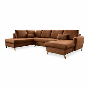 Ceglasta rozkładana sofa w kształcie litery "U" Miuform Scandic Lagom, lewostronna obraz