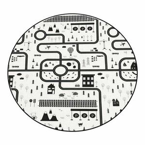 Czarno-biały dziecięcy dywan do zabawy odpowiedni do prania ø100 cm In My Town – Mila Home obraz