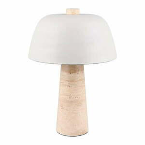 Biało-beżowa lampa stołowa z metalowym kloszem (wysokość 41 cm) Timba – Trio Select obraz