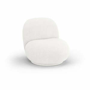 Biały fotel z materiału bouclé Chuck – Micadoni Home obraz