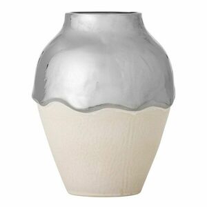 Kamionkowy wazon w kremowo-srebrnym kolorze (wysokość 26 cm) Silvio – Bloomingville obraz