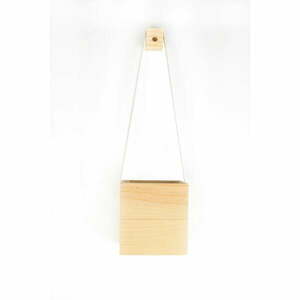 Biała doniczka wisząca z drewna jodłowego Surdic Colgantes, 17x62 cm obraz