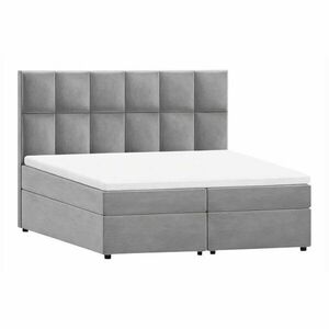 Jasnoszare łóżko boxspring ze schowkiem 200x200 cm Flip – Ropez obraz