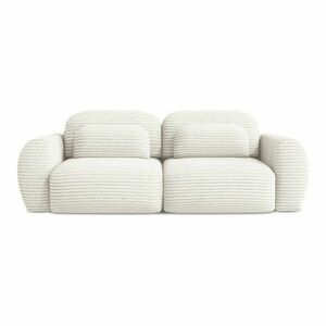 Beżowa sztruksowa rozkładana sofa ze schowkiem 266 cm Kini – Makamii obraz