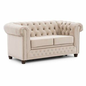 Beżowa aksamitna rozkładana sofa 148 cm York Blik – Ropez obraz