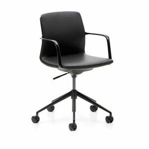 Czarne tapicerowane krzesło biurowe Nerlan – Kave Home obraz