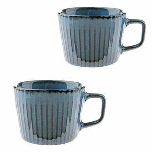 Niebieskie kamionkowe kubki zestaw 2 szt. do cappuccino 190 ml Tone – Dakls obraz