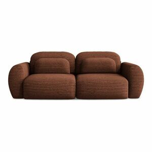Sztruksowa rozkładana sofa w kolorze terakoty ze schowkiem266 cm Kini – Makamii obraz