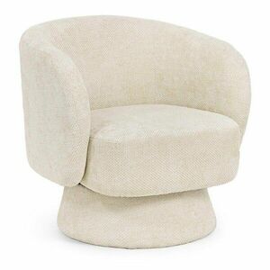 Kremowy obrotowy fotel z tkaniny szenilowej Julienne – Bizzotto obraz