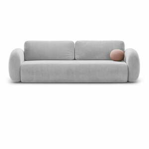 Jasnoszara aksamitna rozkładana/ze schowkiem sofa 262 cm Tonale – Cosmopolitan Design obraz