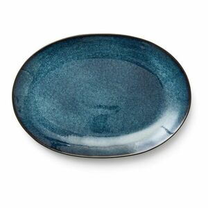 Czarno-niebieski kamionkowy talerz Gastro Dark Blue/Black – Bitz obraz