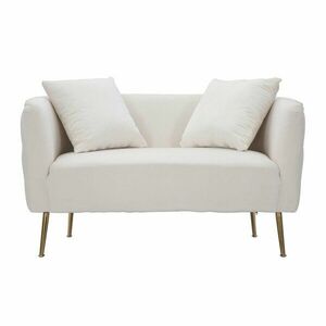Kremowa aksamitna sofa 127 cm Bucarest – Mauro Ferretti obraz