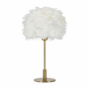 Lampa stołowa w biało-złotym kolorze (wysokość 50 cm) Ball Feather – Mauro Ferretti obraz