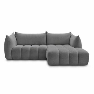 Szary narożnik z materiału bouclé (prawostronny/z szezlongiem) Azra – Bobochic Paris obraz