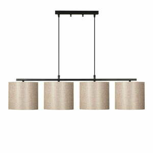 Czarna lampa wisząca z tekstylnym kloszem Baston – Opviq lights obraz