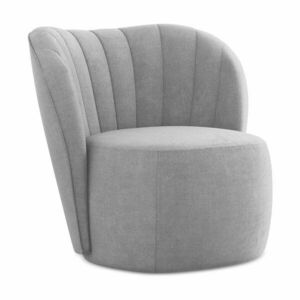 Szary fotel z tkaniny szenilowej Keloa – Makamii obraz