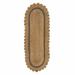 Szaro-naturalny chodnik z juty tkany ręcznie 80x230 cm Grace Grey – Flair Rugs obraz