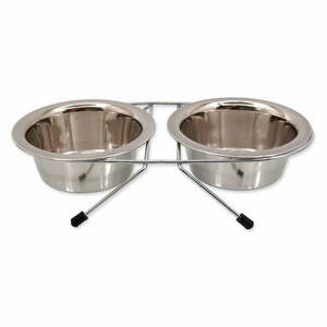 Zestaw misek ze stojakiem dla psów ze stali nierdzewnej ø 13 cm Dog Fantasy – Plaček Pet Products obraz