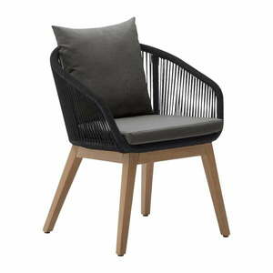 Czarny drewniany fotel ogrodowy Portalo – Kave Home obraz