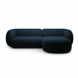 Niebieski aksamitny narożnik (prawostronny/z szezlongiem) Kate – Micadoni obraz