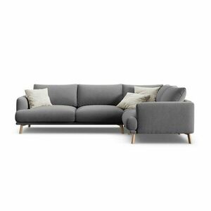 Szary aksamitny narożnik (prawostronny/w kształcie litery L) Naomi – Micadoni obraz