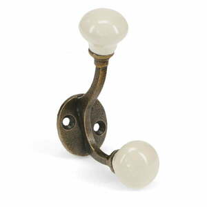 Kremowy metalowy wieszak ścienny 3 cm – Rex London obraz