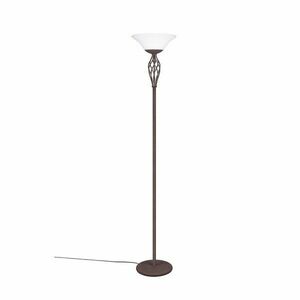 Ciemnobrązowa lampa stojąca ze szklanym kloszem (wysokość 180 cm) Rustica – Trio obraz