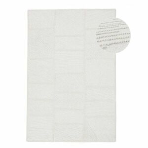 Biały dywan z mieszanki wełny tkany ręcznie 160x230 cm Sculptured Blocks – Flair Rugs obraz