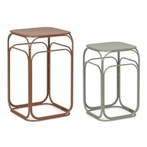 Szare/w kolorze terakoty metalowe stoliki zestaw 2 szt. 36x36 cm Clarity – Bizzotto obraz