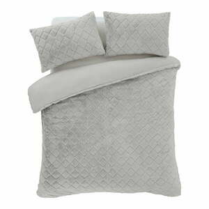 Szara pościel jednoosobowa z mikropluszu 135x200 cm Cosy Diamond – Catherine Lansfield obraz