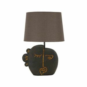 Brązowa lampa stołowa z tekstylnym kloszem (wysokość 39, 5 cm) Tribal – Mauro Ferretti obraz