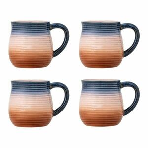 Niebiesko-pomarańczowe kubki ceramiczne zestaw 4 szt. 200 ml Tatum – Bloomingville obraz