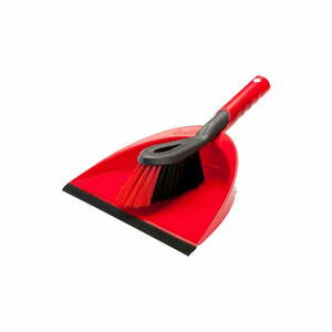 Czerwona zmiotka z szufelką Vileda obraz