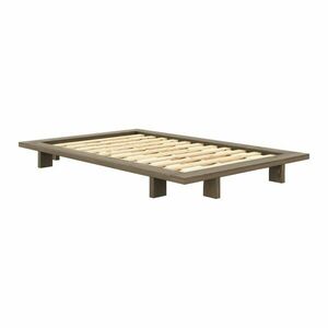 Brązowe łóżko jednoosobowe z litego drewna sosnowego ze stelażem 120x200 cm Japan – Karup Design obraz