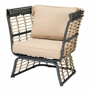 Beżowy metalowy fotel ogrodowy Paros – Garden Pleasure obraz