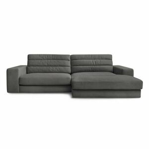 Antracytowy aksamitny narożnik (prawostronny/z szezlongiem) Sierra – Bobochic Paris obraz