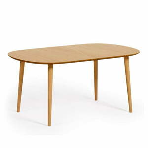 Okrągły rozkładany stół w dekorze dębu ø 160 cm Oqui – Kave Home obraz