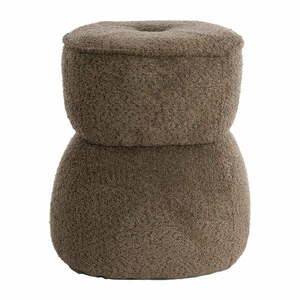 Brązowy puf z materiału bouclé Leyla – Light & Living obraz