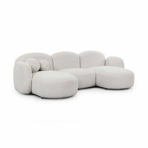 Kremowy narożnik z materiału bouclé (w kształcie litery U) Orbit – Ropez obraz